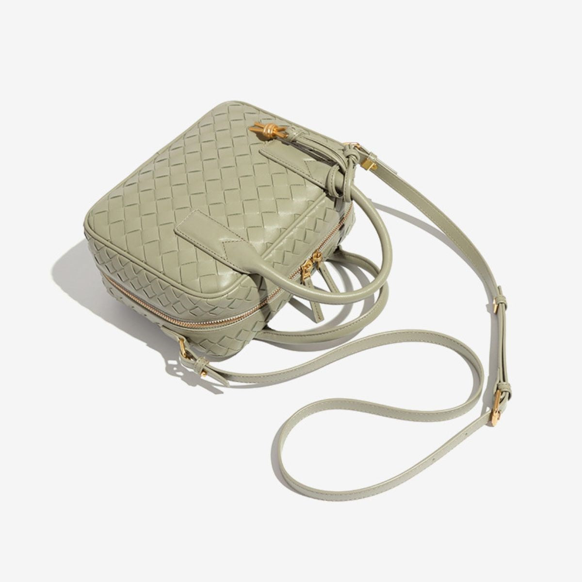 Arden Woven Crossbody Bag Green