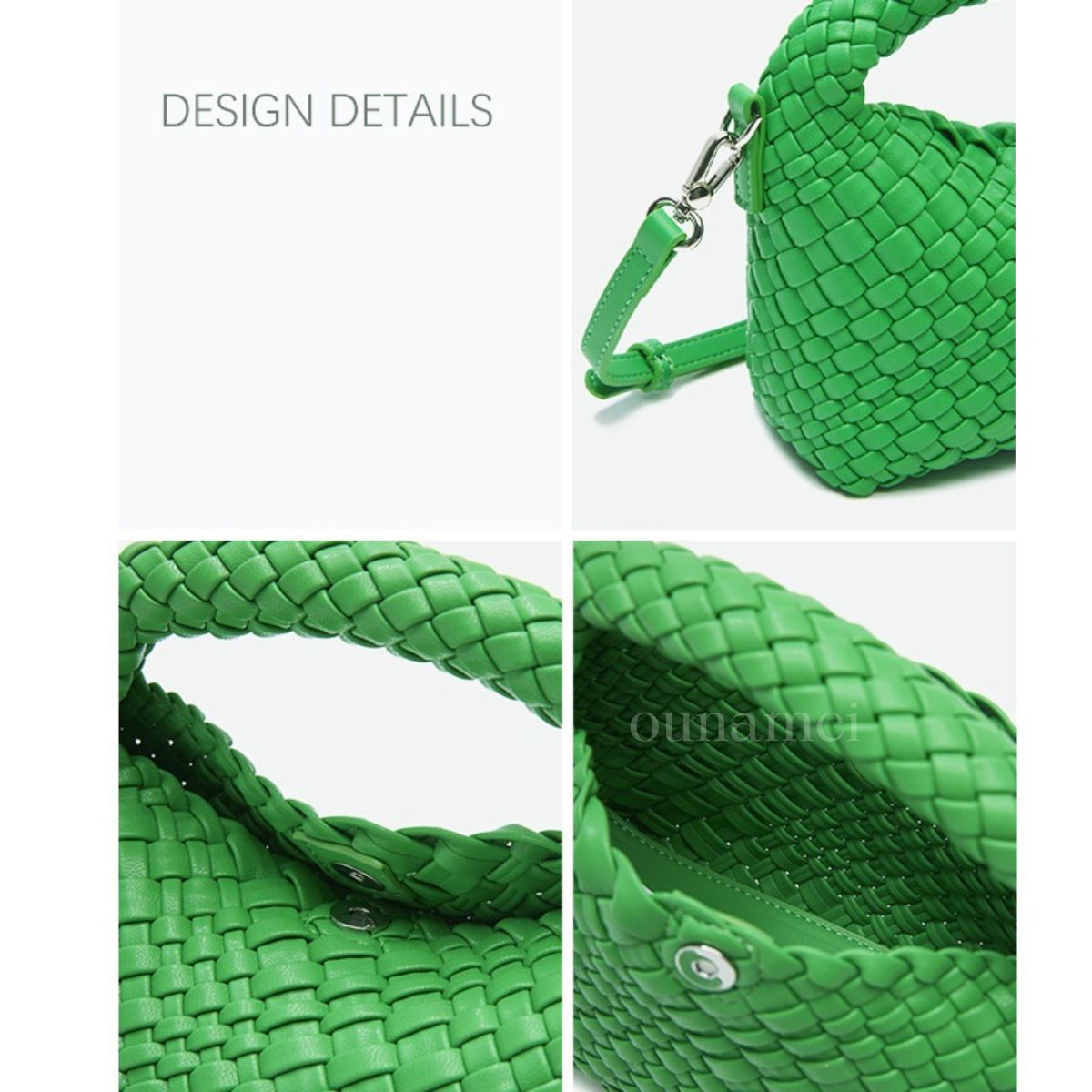 Mini Woven Crossbody Tote Bag Green