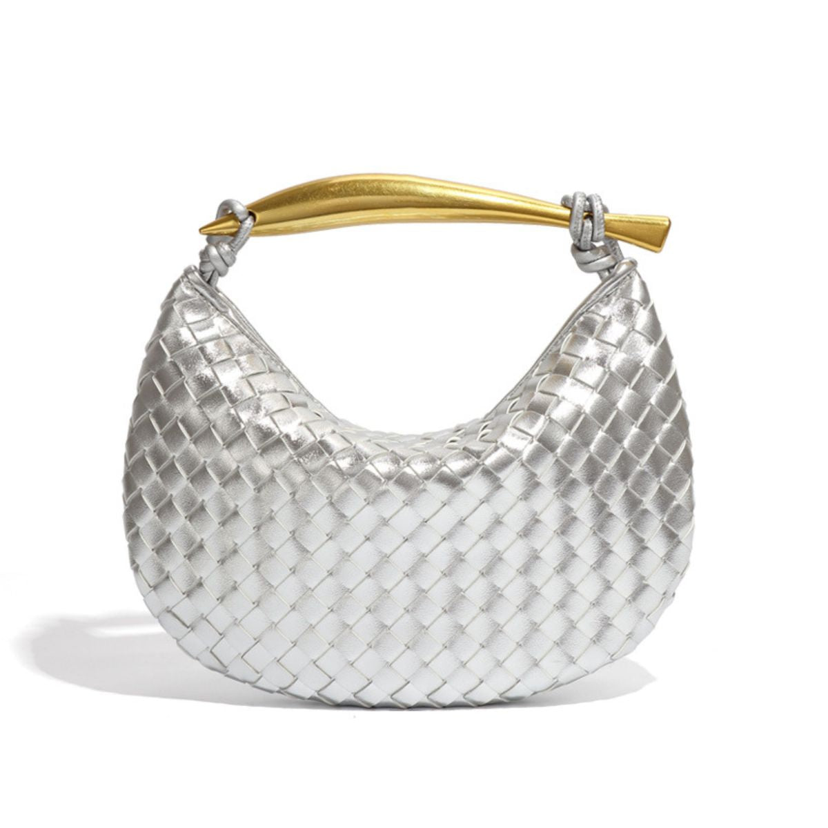 Maddie Woven Clutch Bag Silver