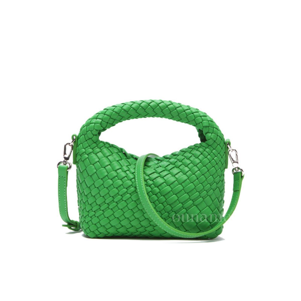 Mini Woven Crossbody Tote Bag Green