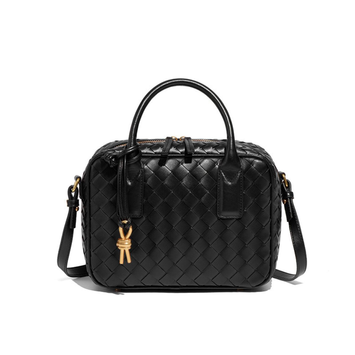 Arden Woven Crossbody Bag Black