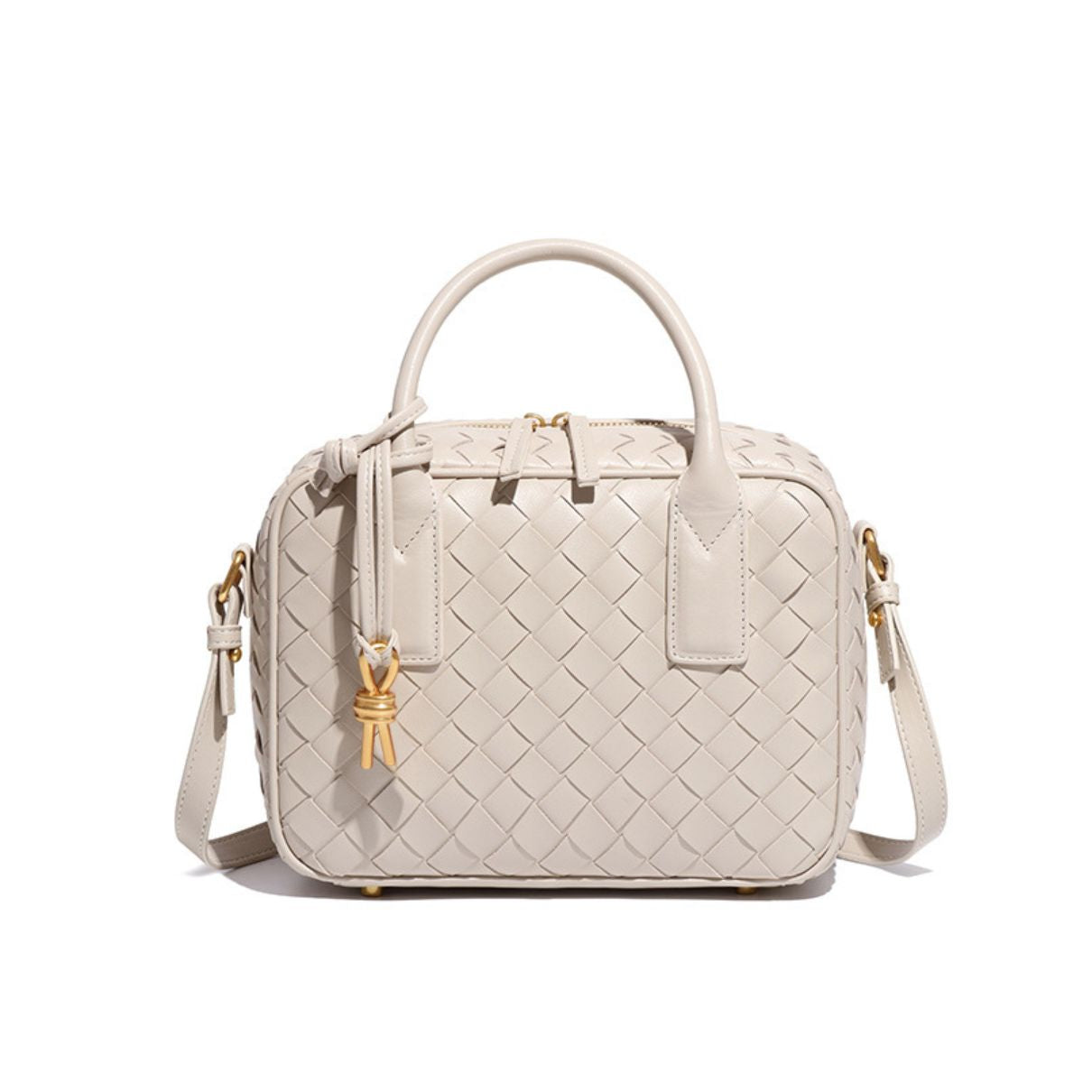 Arden Woven Crossbody Bag White