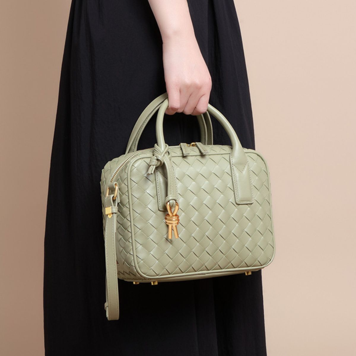 Arden Woven Crossbody Bag Green