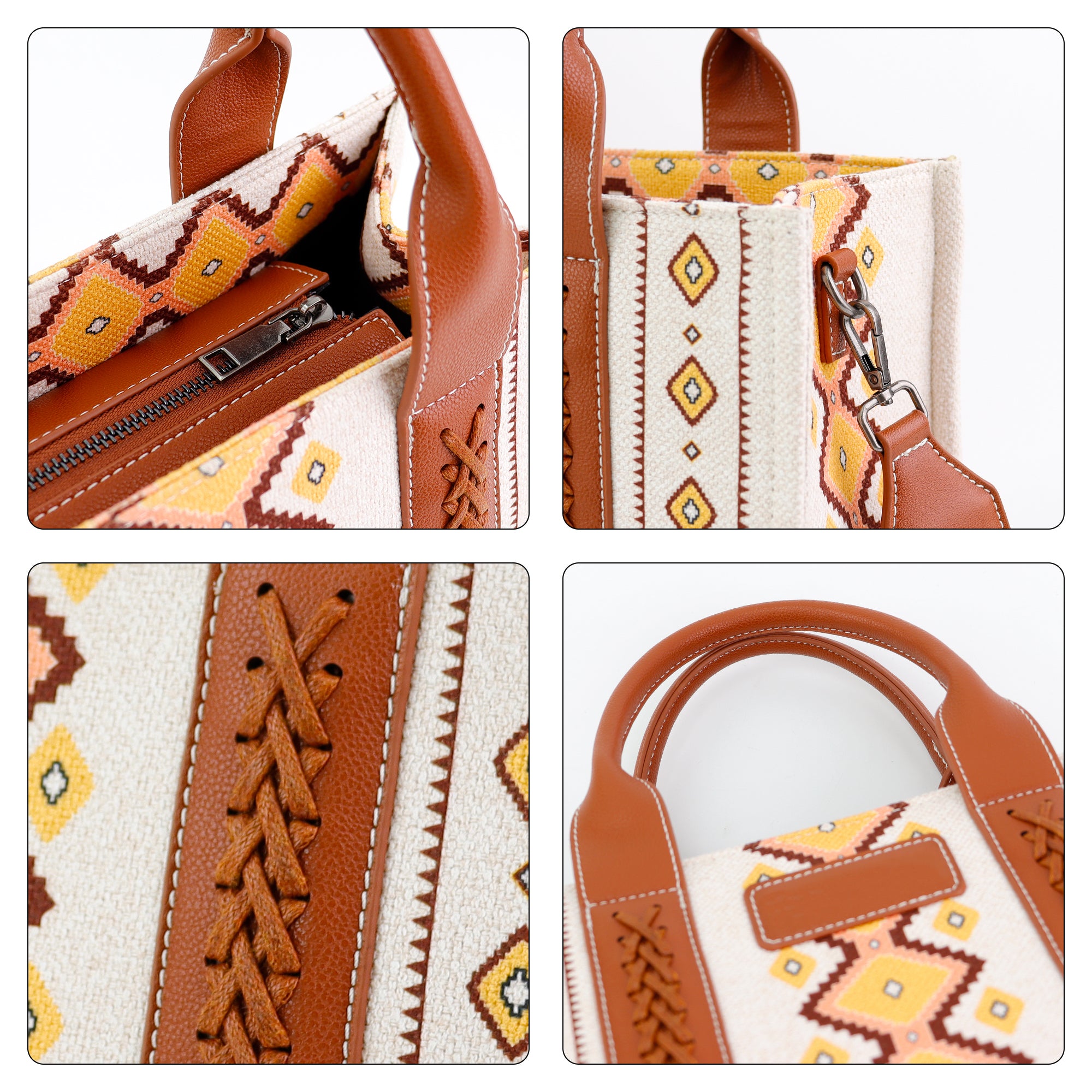 Ounamei Aztec Crossbody Tote Bag