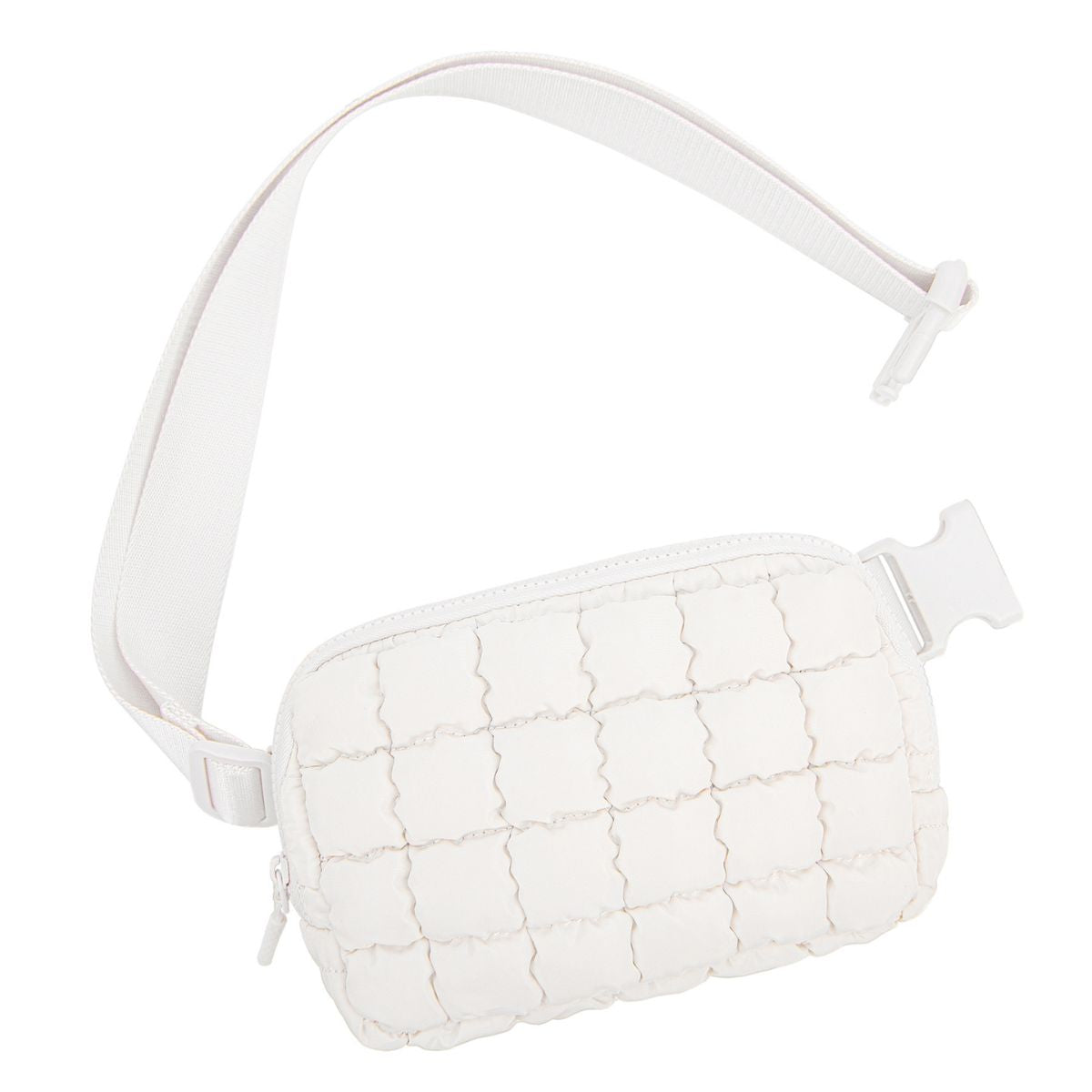 Classic Quilted Belt Bag White