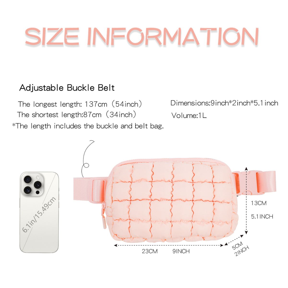Classic Quilted Belt Bag Pink