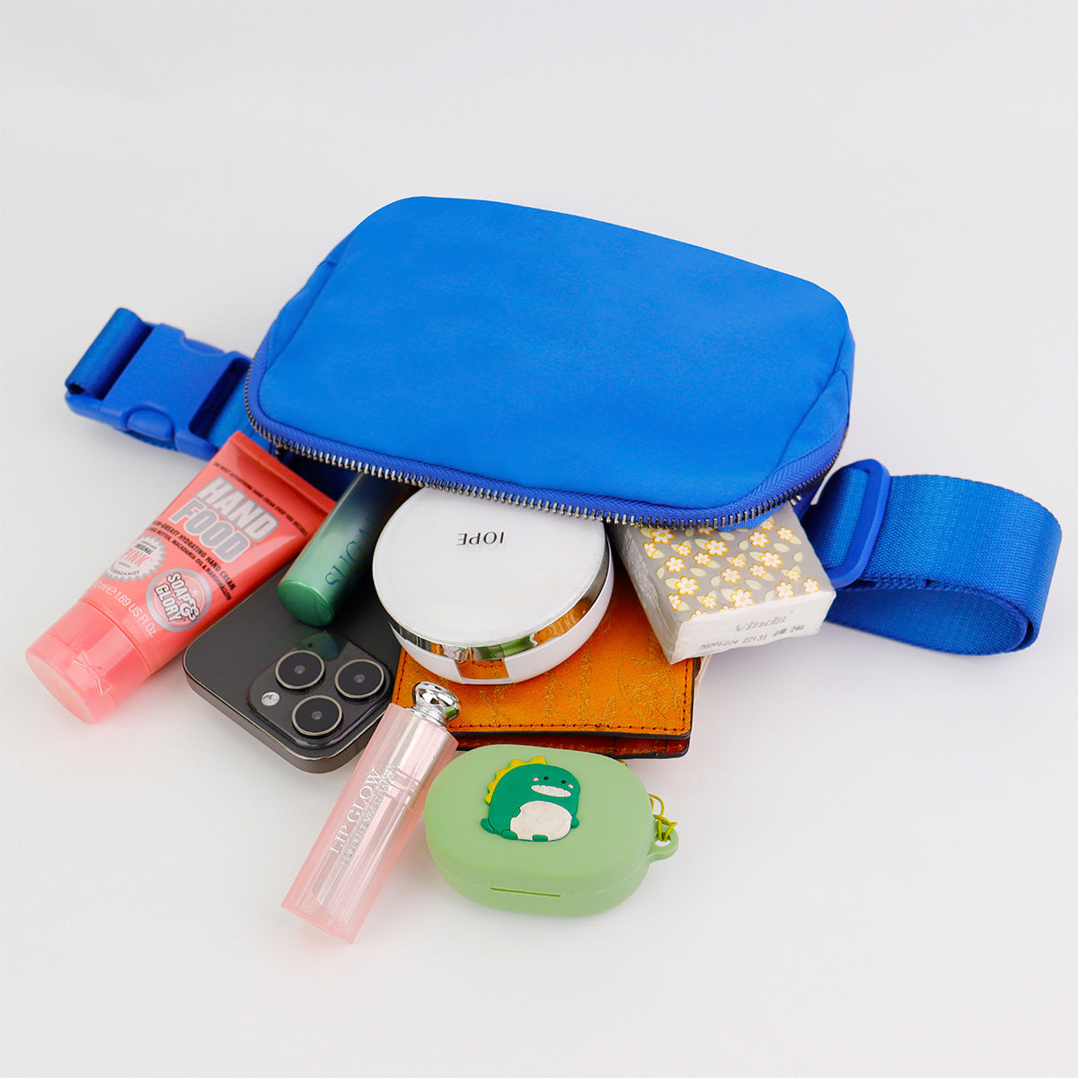 Dazzling Nylon Belt Bag blue