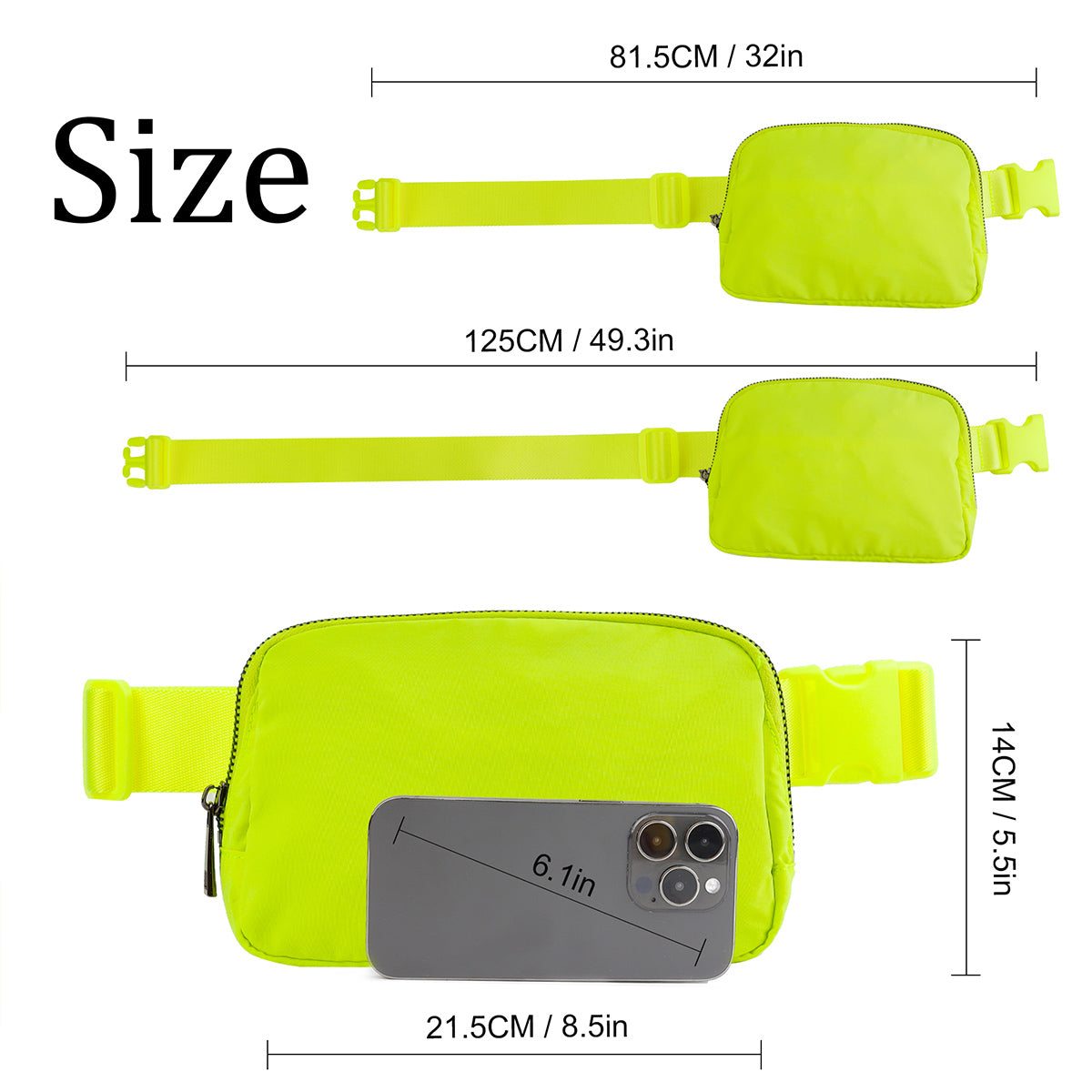 Dazzling Nylon Belt Bag mint green