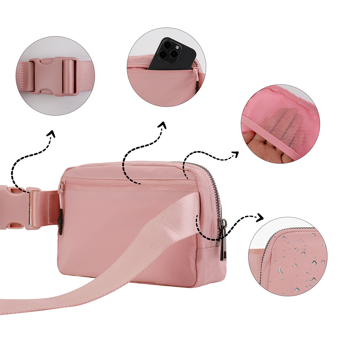 Nylon Belt Bag pink
