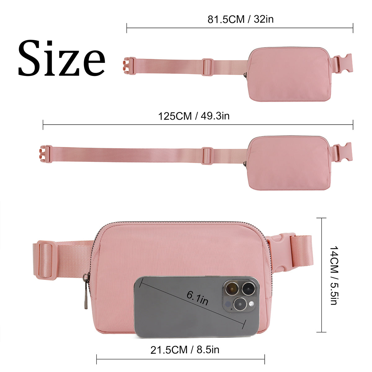 Dazzling Nylon Belt Bag pink