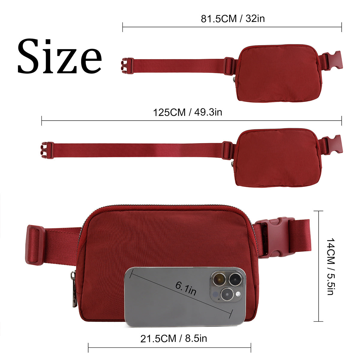 Nylon Belt Bag red