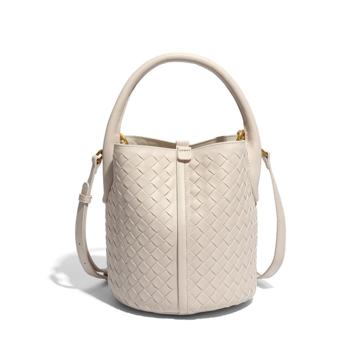 Diana Woven Bucket Bag white