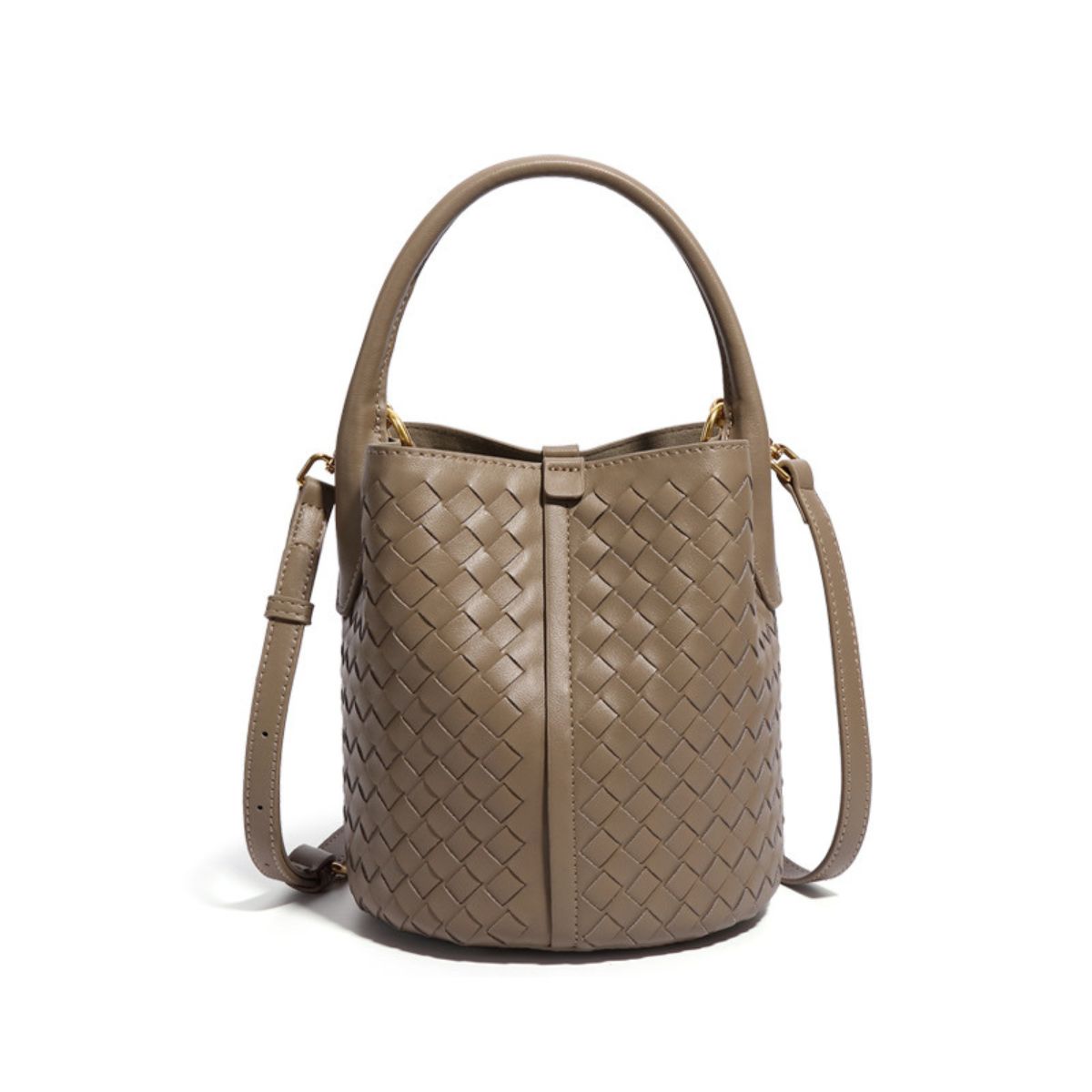 Diana Woven Bucket Bag Khaki