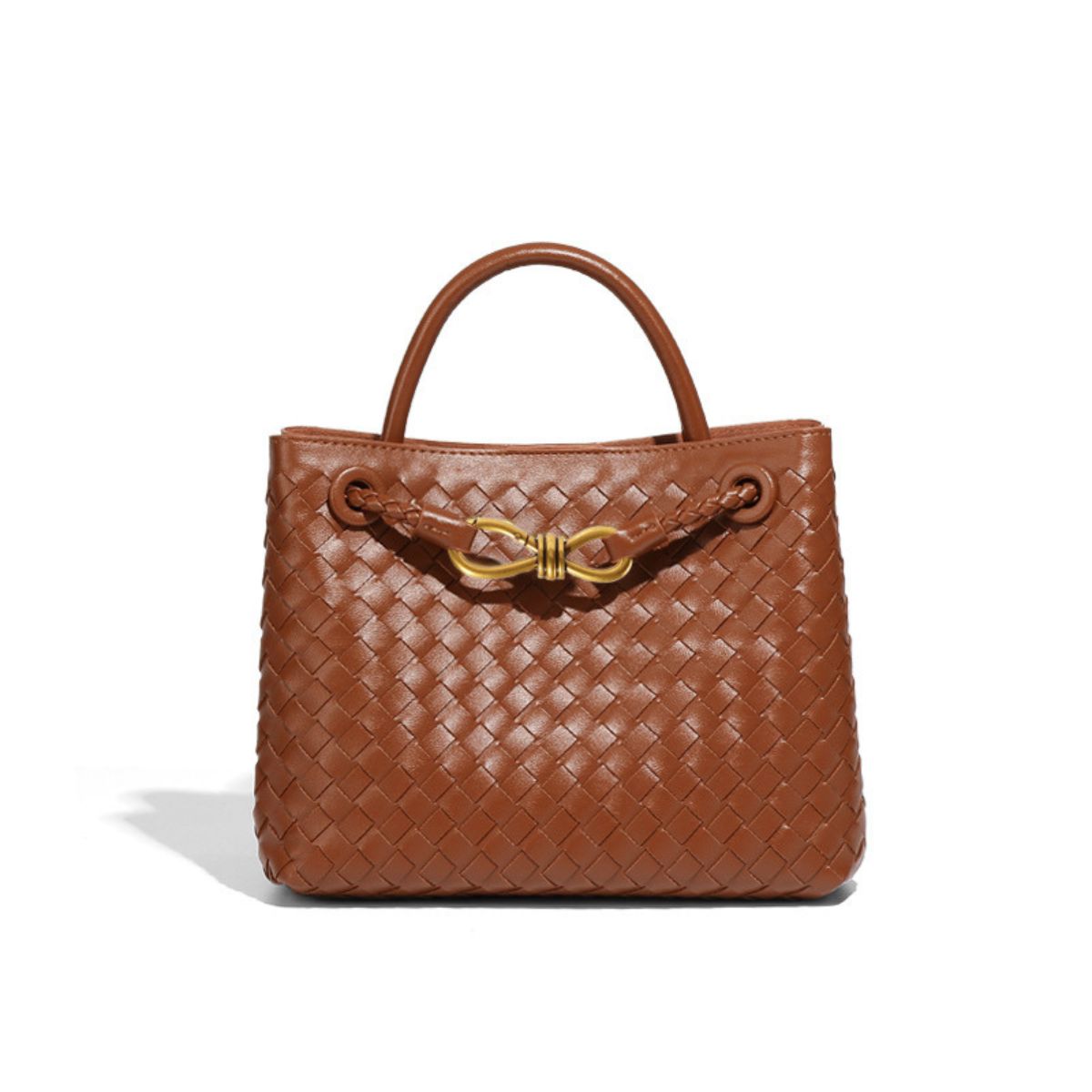 Maeve Mini Woven Crossbody Bag Brown