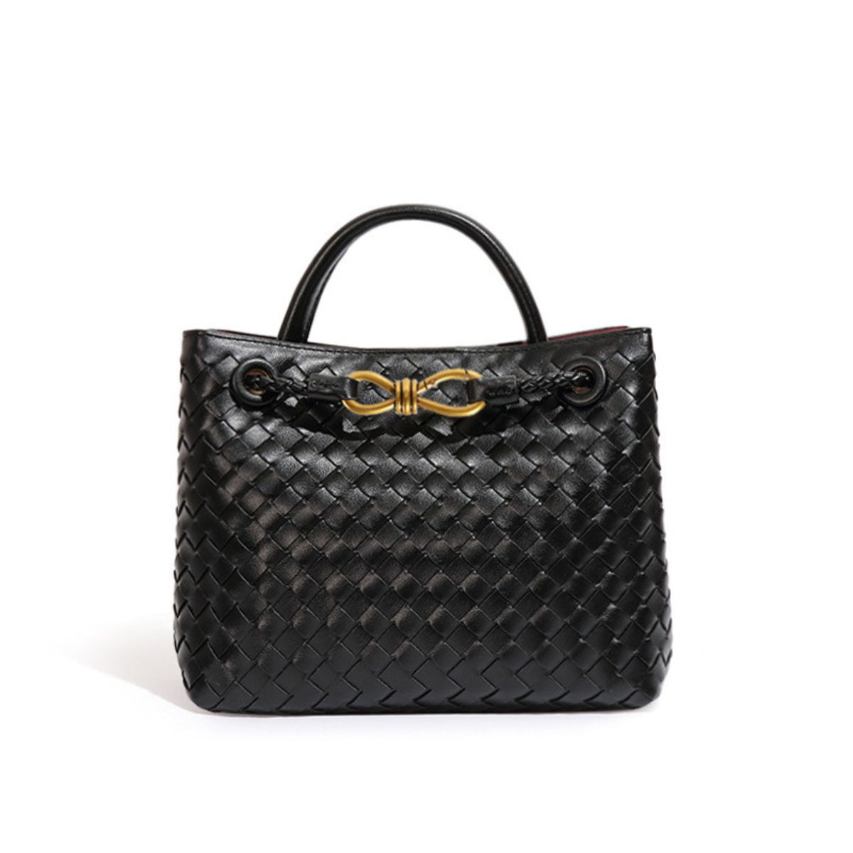 Maeve Mini Woven Crossbody Bag Black