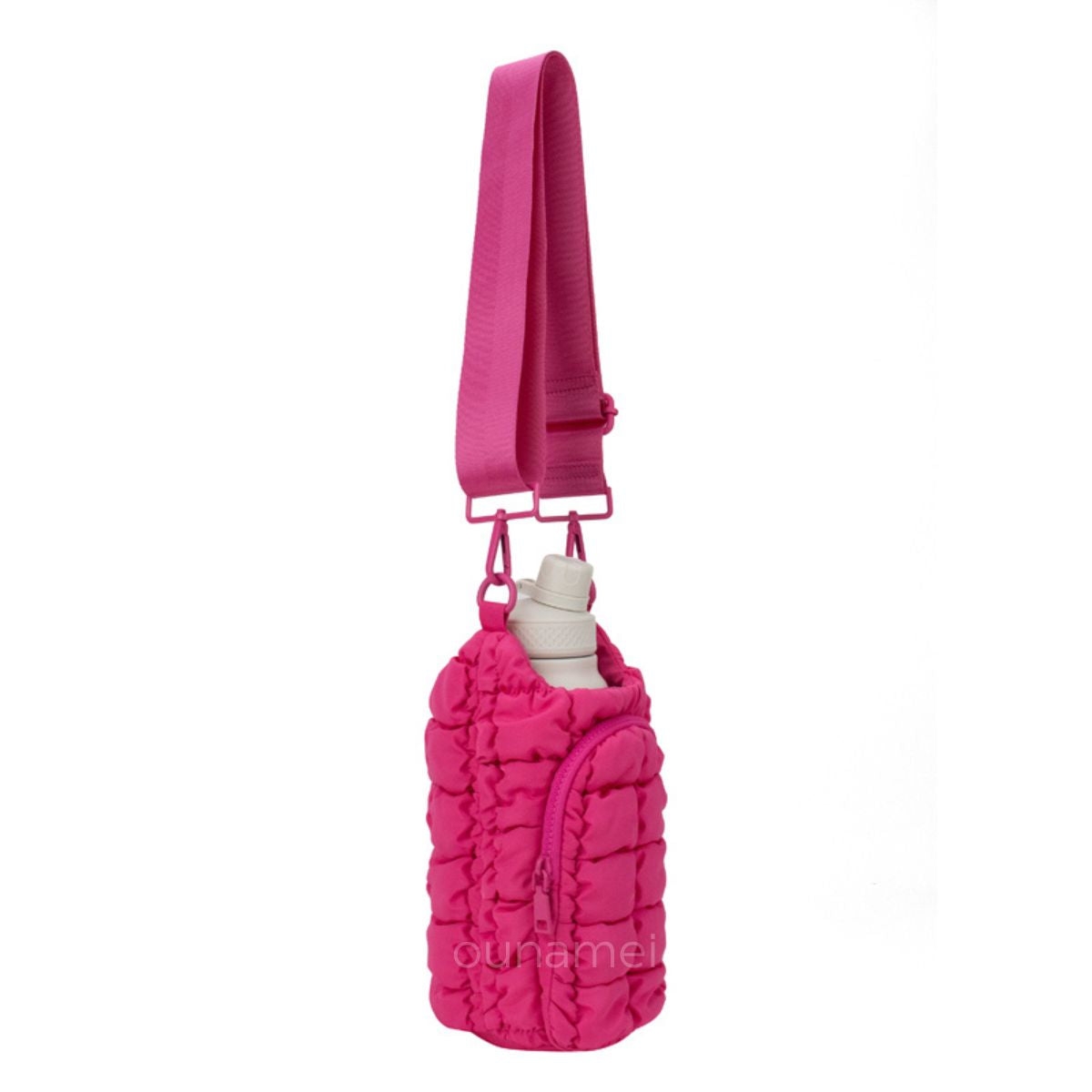 Hot Pink Quilted Crossbody Bag