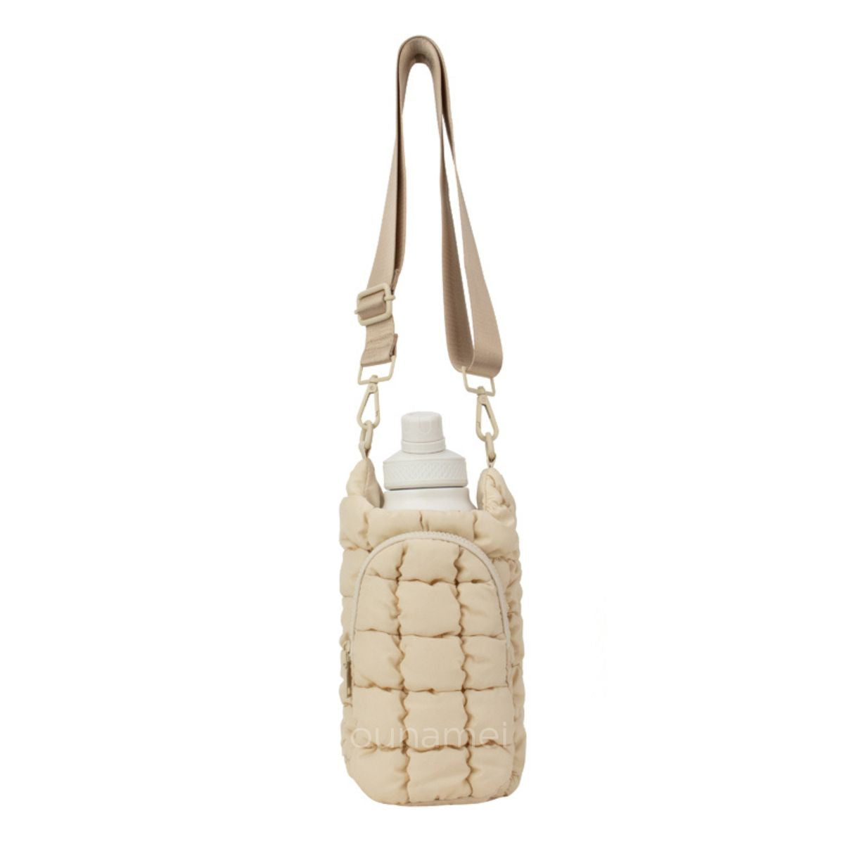 Beige Crossbody Bag With Strap
