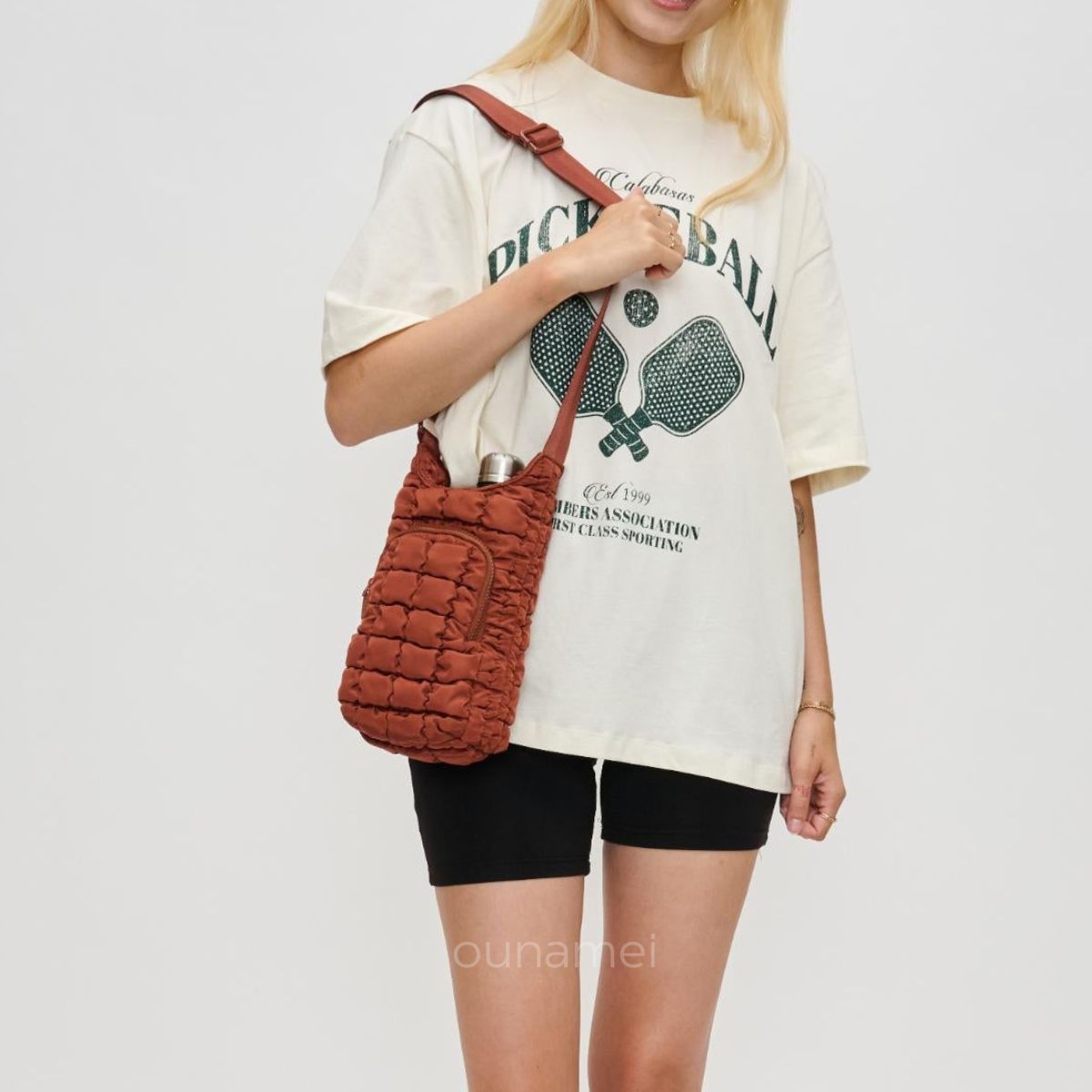 Trendy Rust-Colored Crossbody Bag