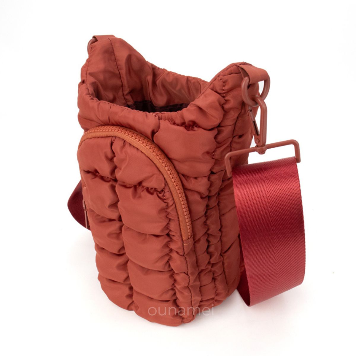 Rust Quilted Crossbody Bag