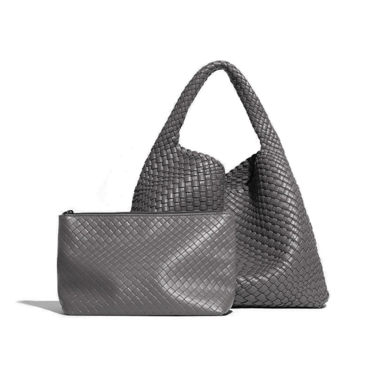 Ollie Woven Hobo Bag Grey