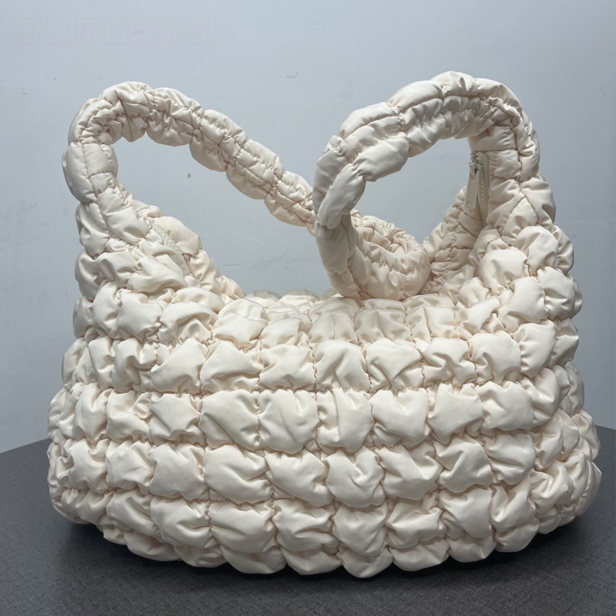 Puffer Quilted Tote Cream Cream