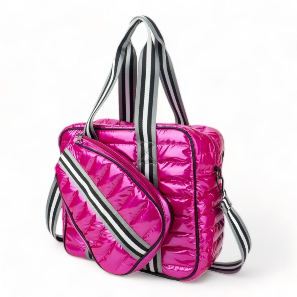 Quilted Puffer Pickleball Bag Hot Pink