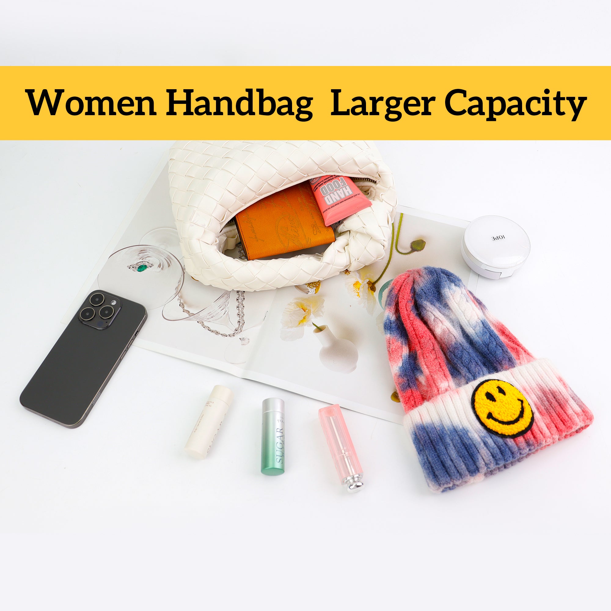 Willow Woven Knotted Clutch Bag White