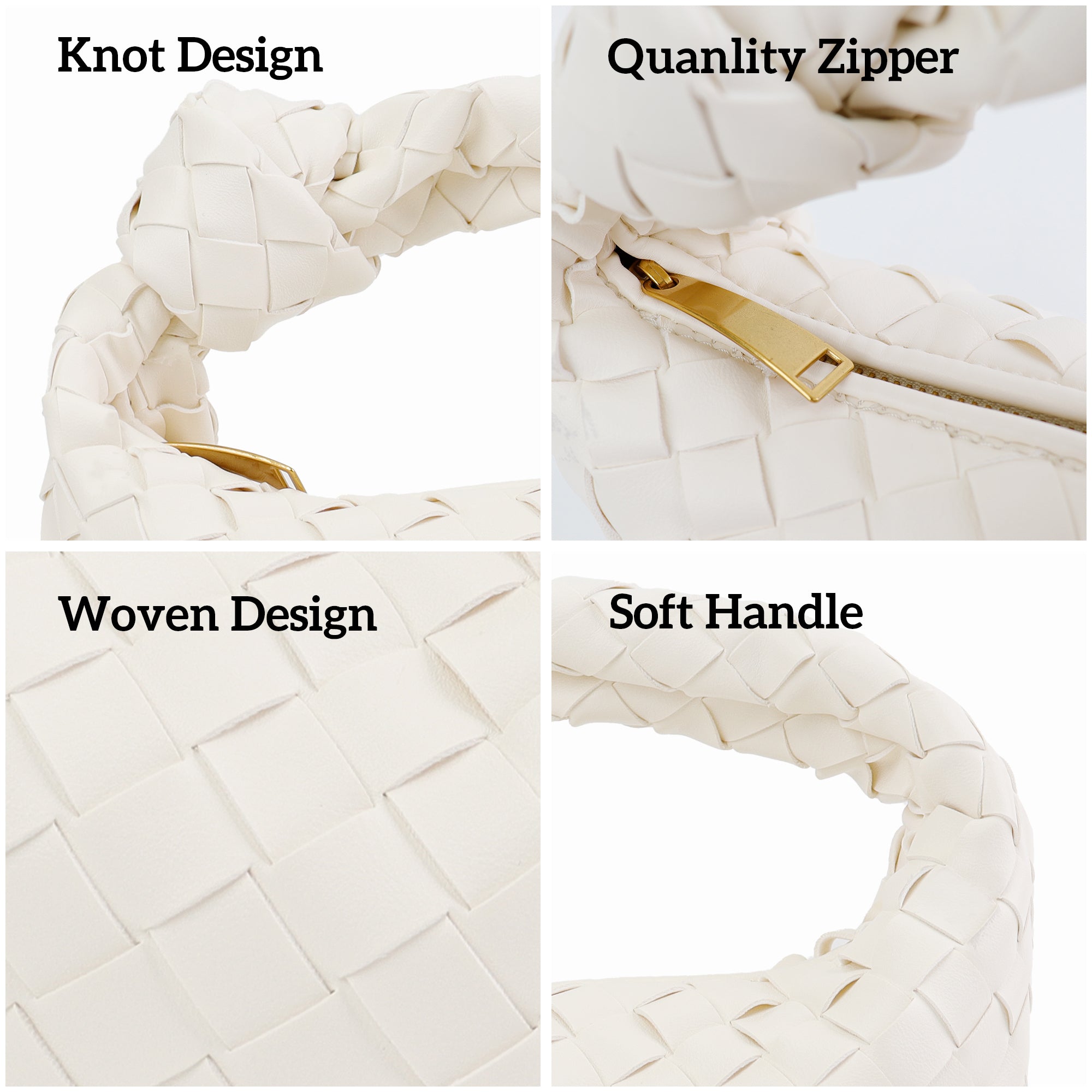 Willow Woven Knotted Clutch Bag White