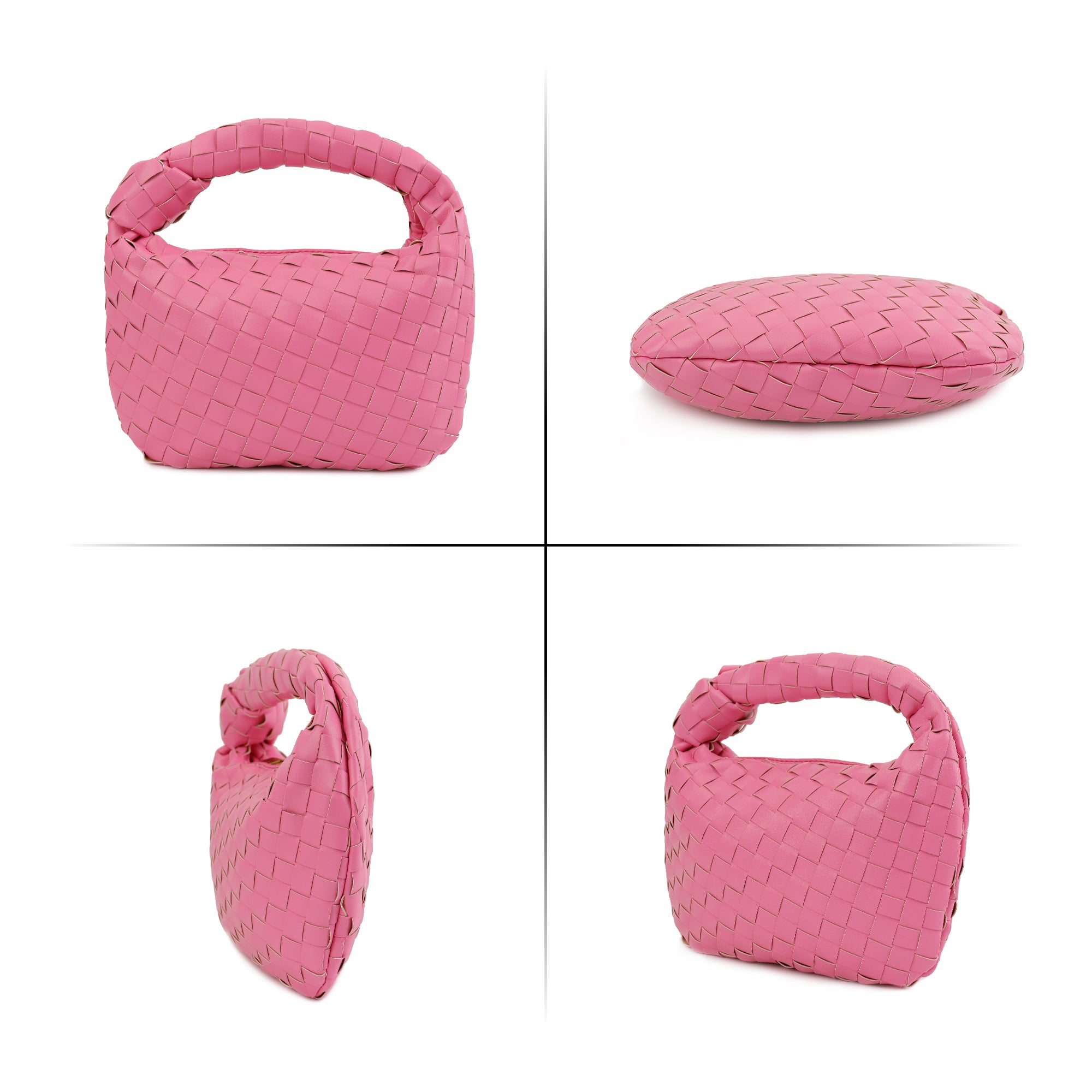 Willow Woven Knotted Clutch Bag Pink