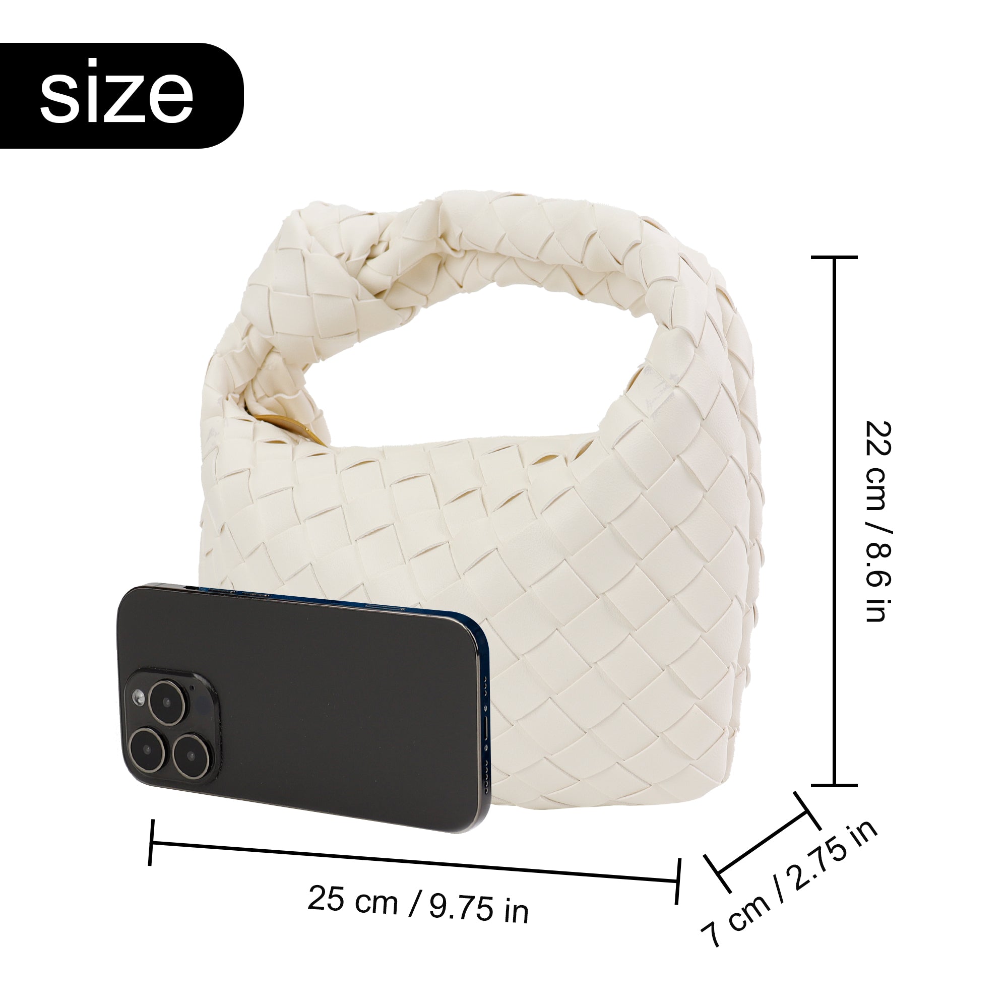 Willow Woven Knotted Clutch Bag White