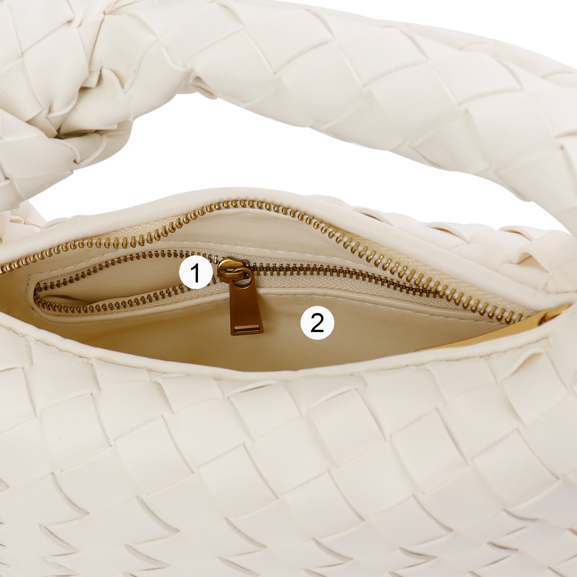 Willow Woven Knotted Clutch Bag White