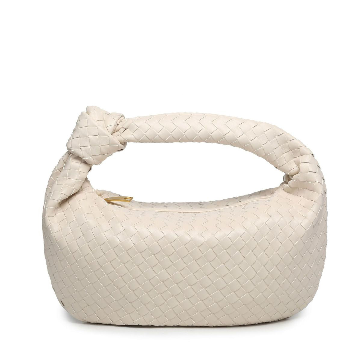 Willow Woven Knotted Hobo Bag White