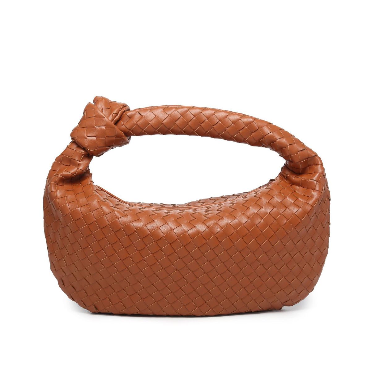 Willow Woven Knotted Hobo Bag Brown