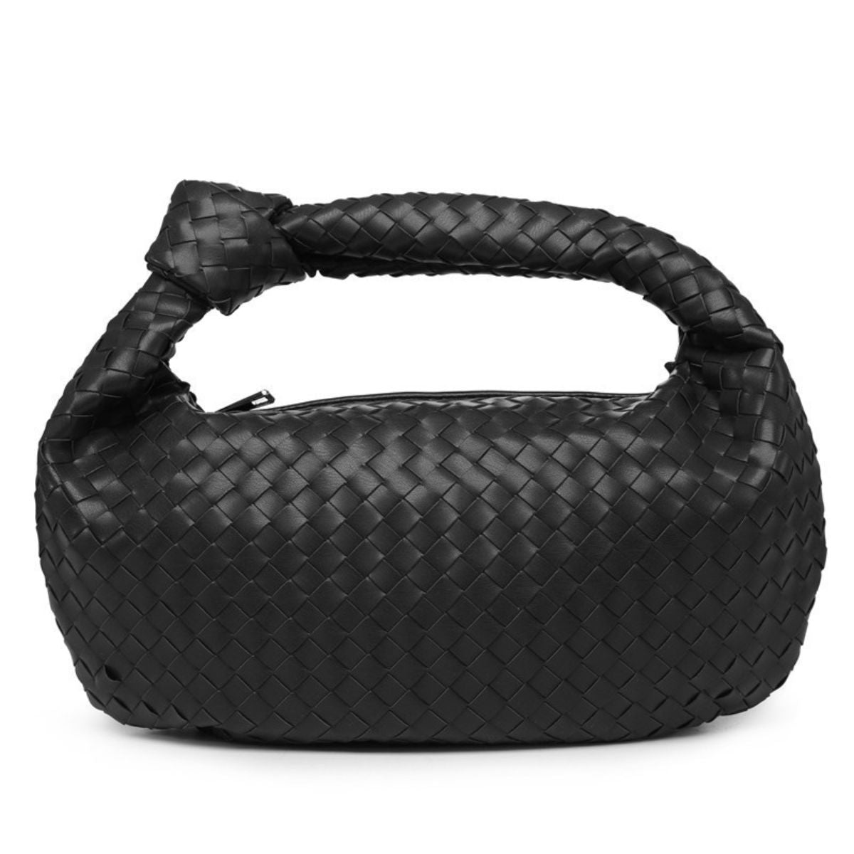 Willow Woven Knotted Hobo Bag Black