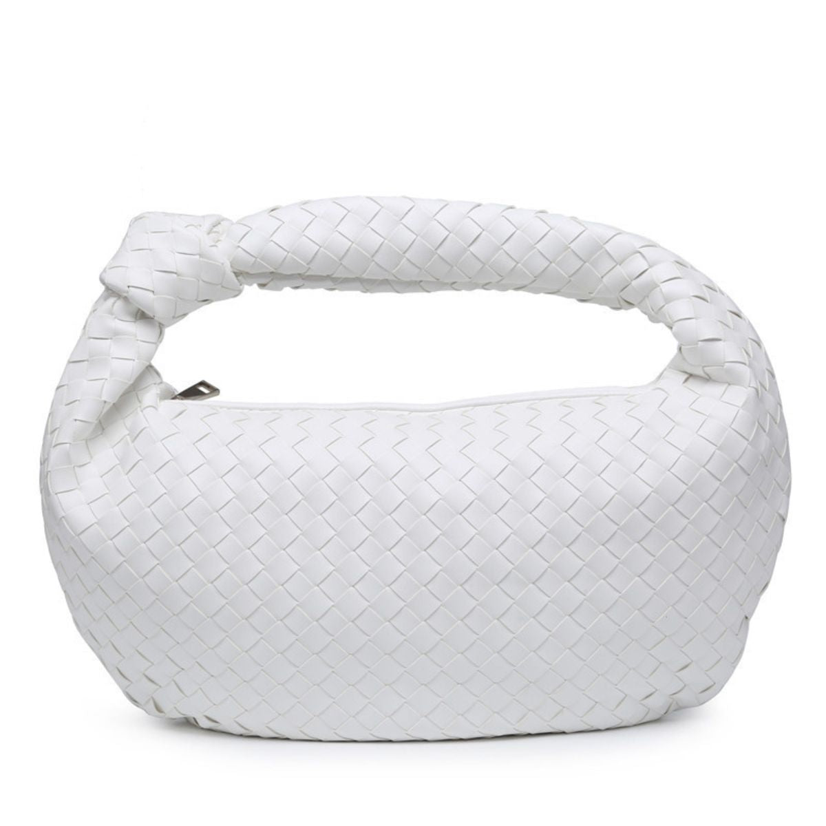 Willow Woven Knotted Hobo Bag White