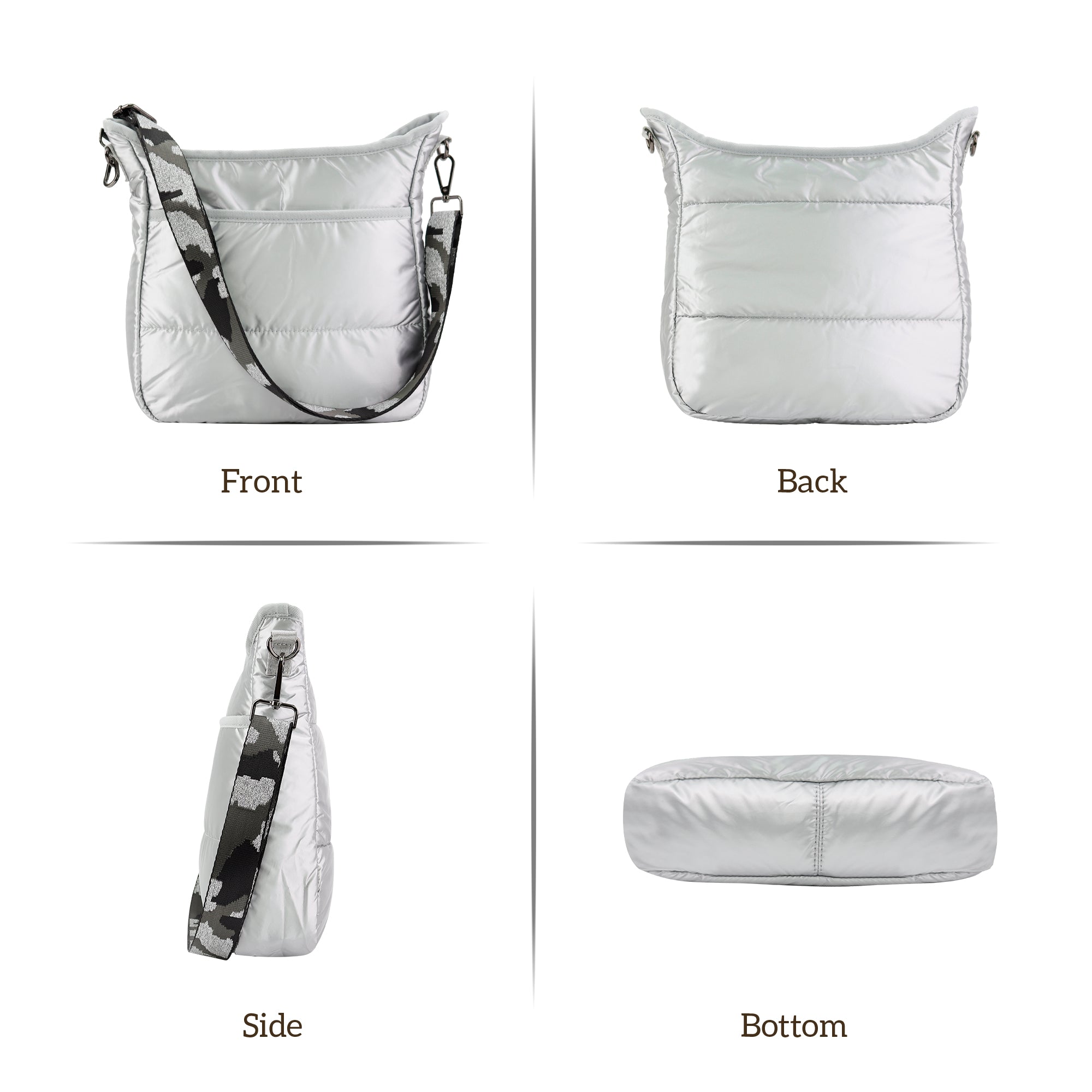 Dana Puffy Crossbody Silver