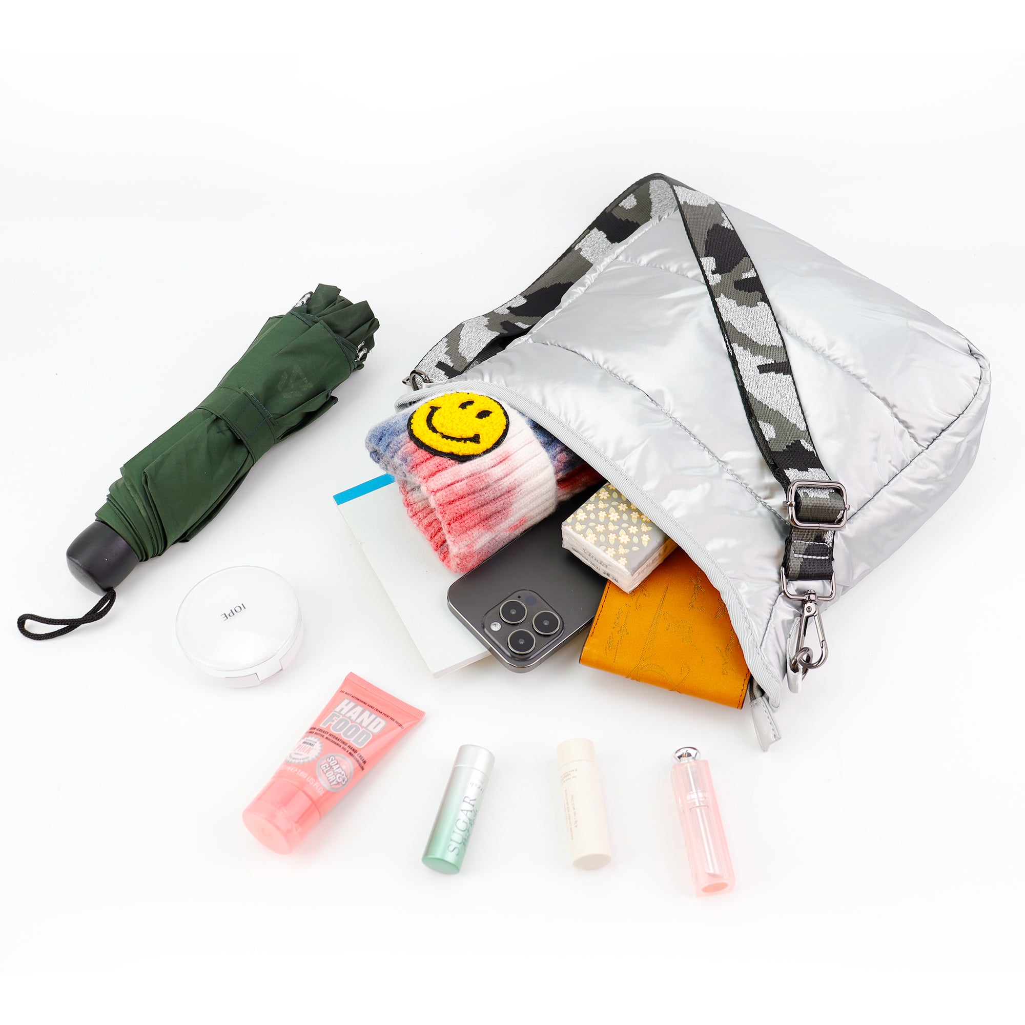 Dana Puffy Crossbody Silver