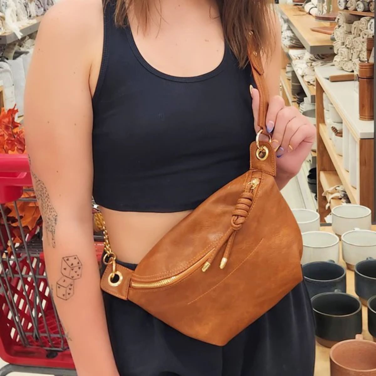 SMILE Sling Bag 5" Brown