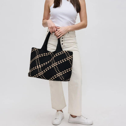 Colorblock Neoprene Woven Bag for Women