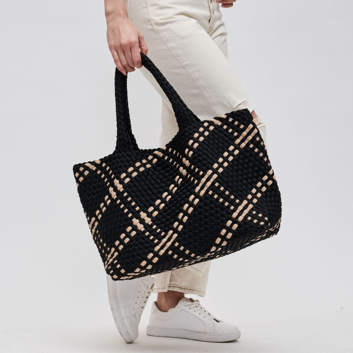 Colorblock Neoprene Woven Bag for Women