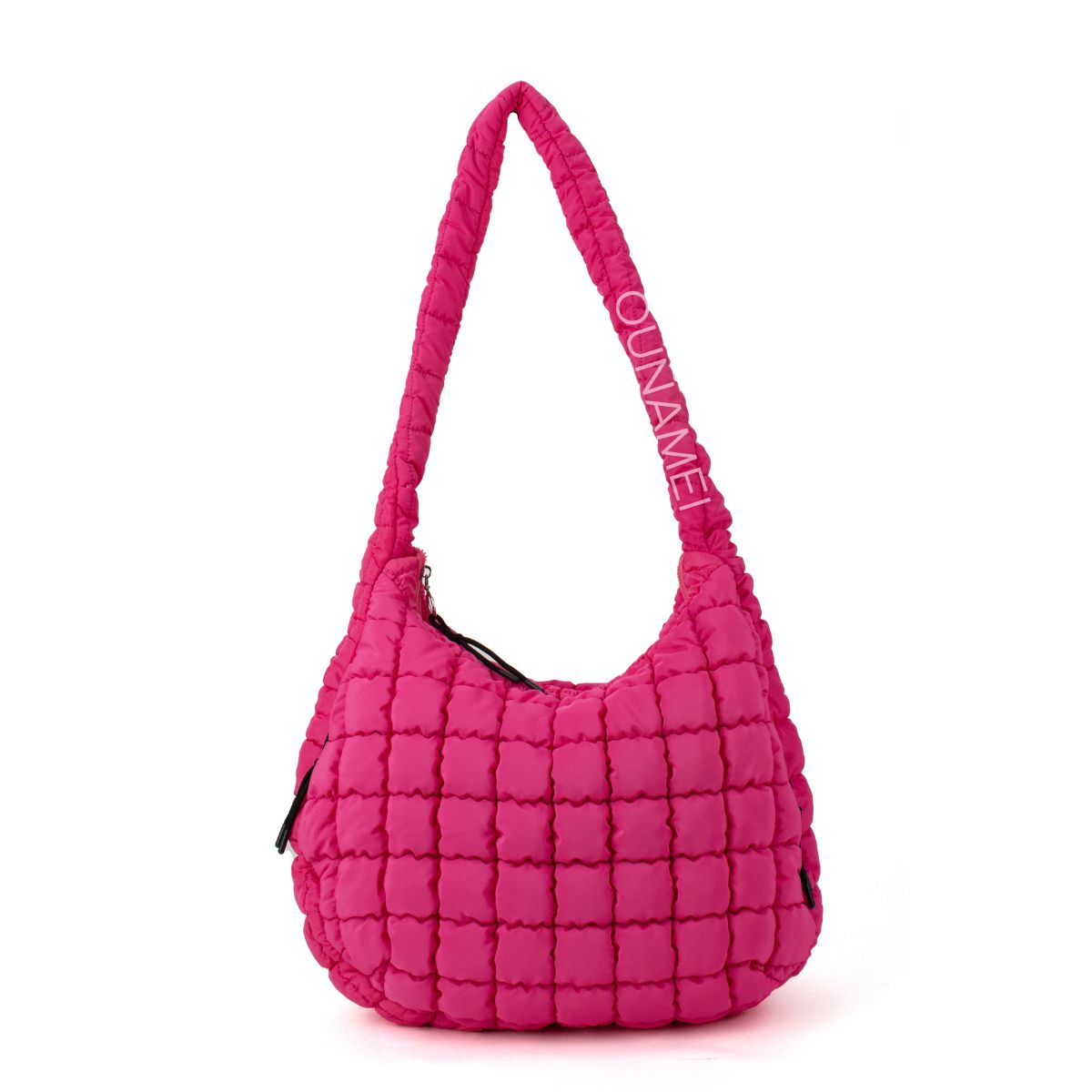 ounamei cozy carryall quilted hobo hot pink