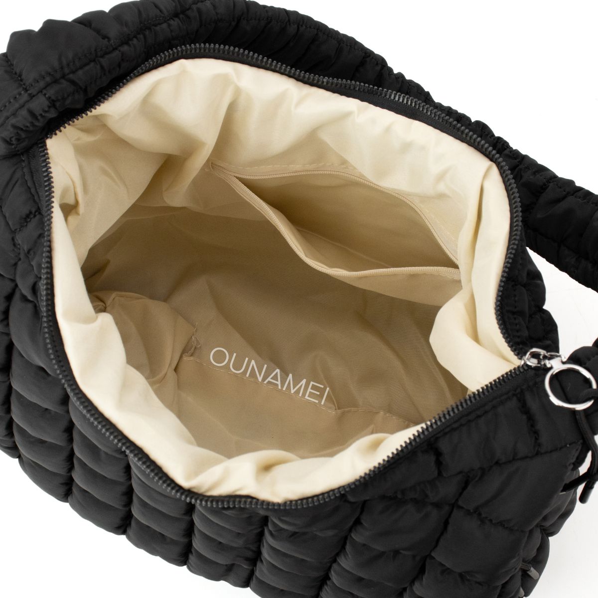 ounamei cozy carryall quilted hobo black