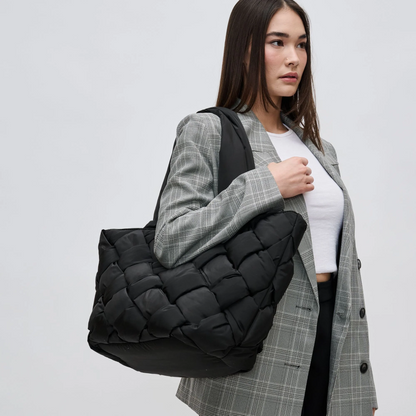 Puffer Jacket Woven Tote