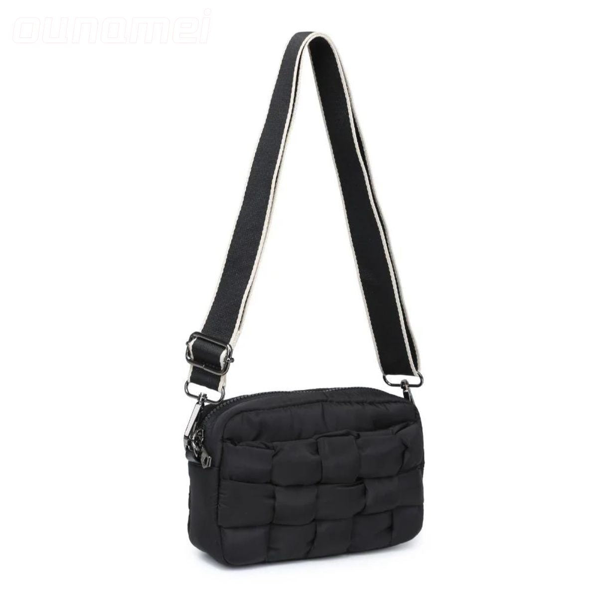 Puffer Jacket Woven Crossbody