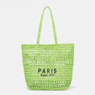 Straw Mesh Tote Bag Green