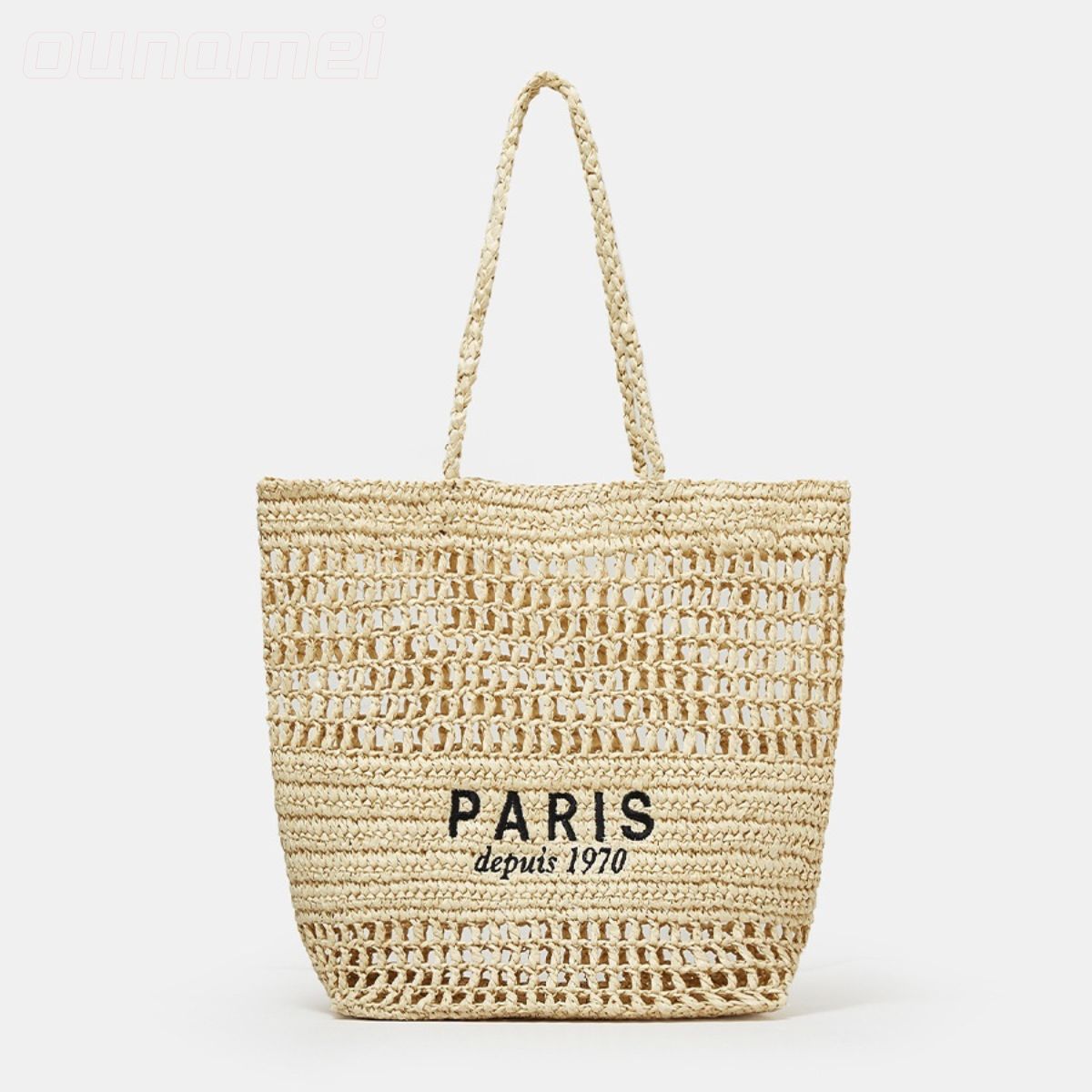 Straw Mesh Tote Bag