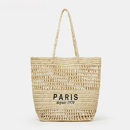 Straw Mesh Tote Bag