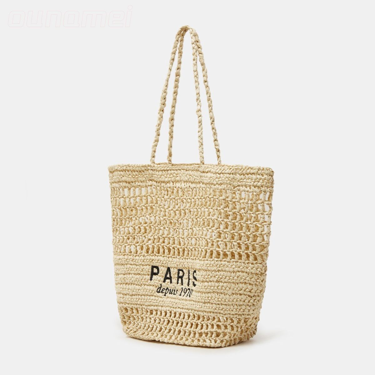 Straw Mesh Tote Bag Cream