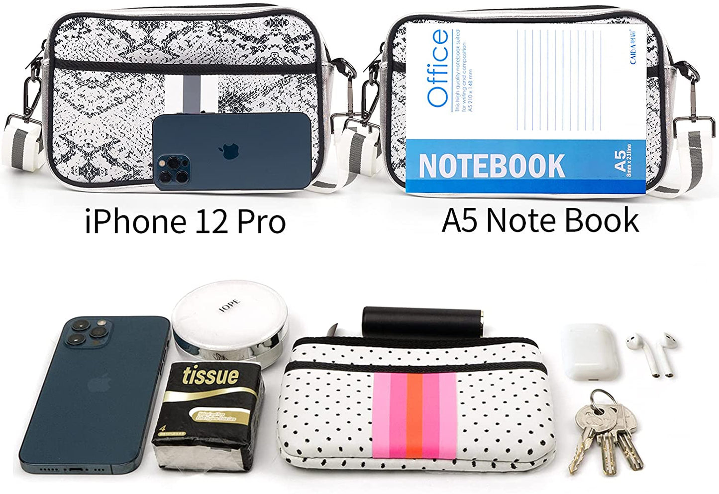 Messenger Bag Neoprene, Crossbody Handbag For Men And Women College Bag Office Laptop Bag | Ounamei MESS06