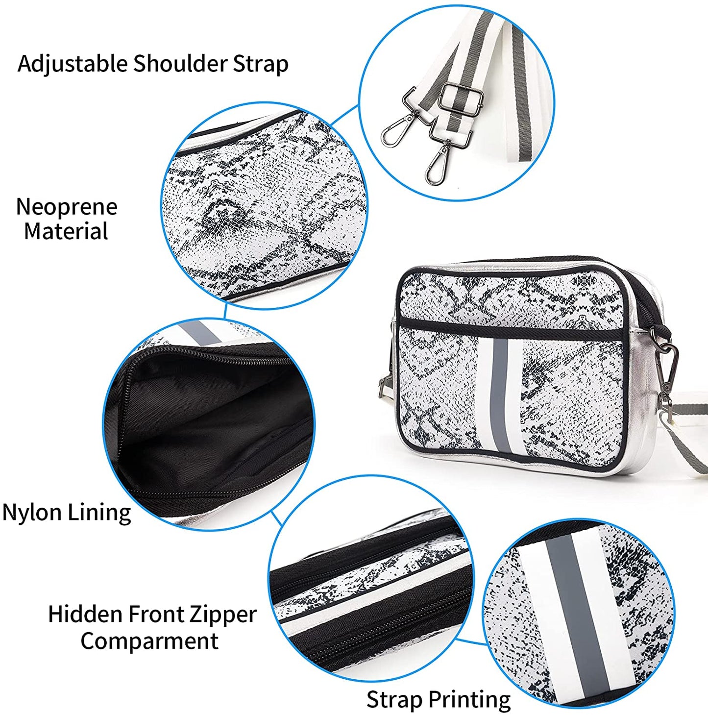 Messenger Bag Neoprene, Crossbody Handbag For Men And Women College Bag Office Laptop Bag | Ounamei MESS06